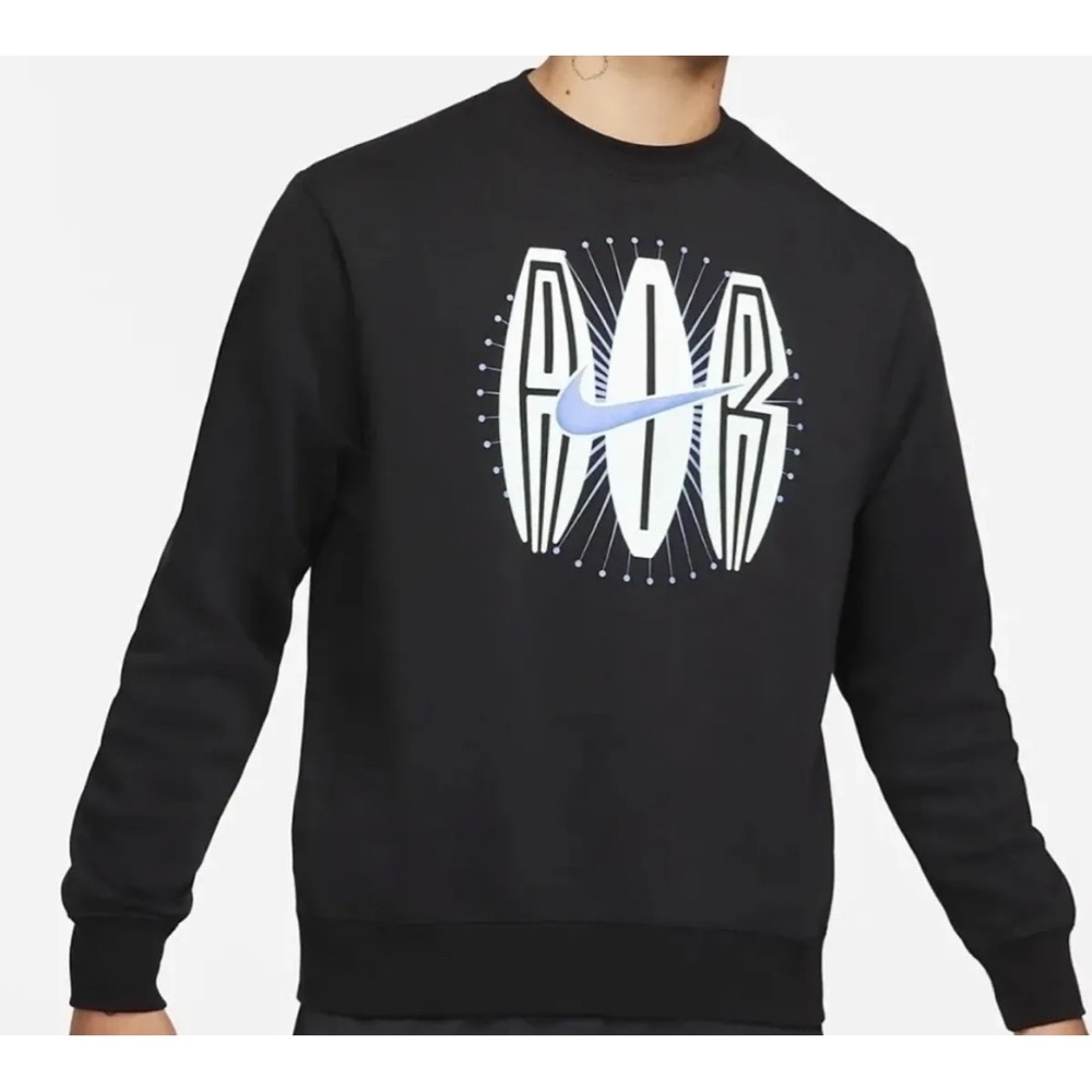 Nike NSW Air Swoosh Crew Neck  Sweatshirt Black Men's